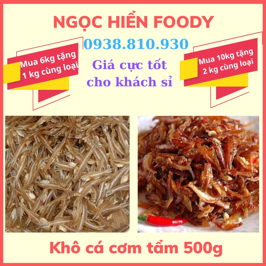 Khô cá cơm tẩm Cà Mau bao ngon hút chân không gói 500g, NGỌC HIỂN FOODY