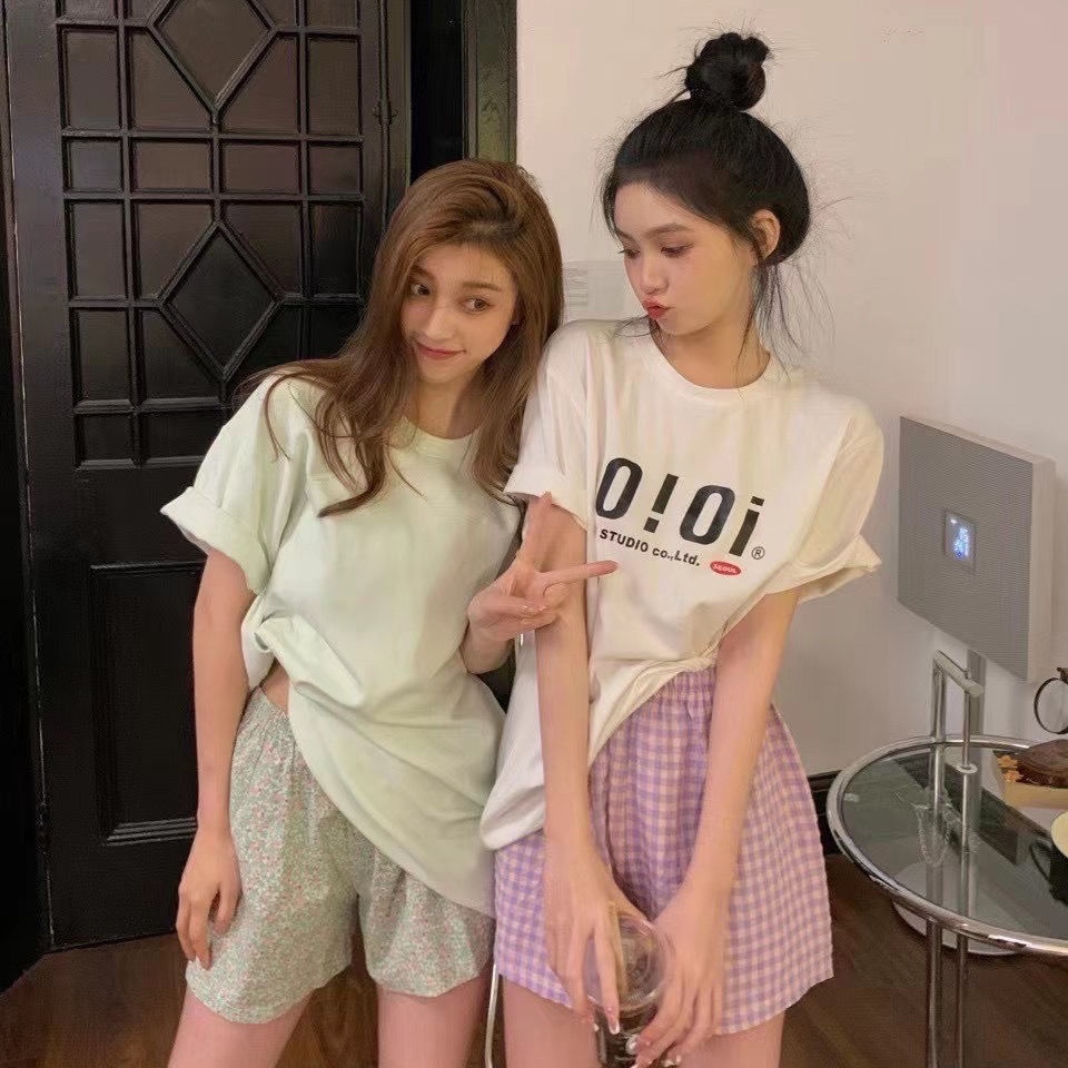 Quần đùi cotton lưng cao ống rộng họa tiết sọc caro thời trang mùa hè sành điệu cho nữ | BigBuy360 - bigbuy360.vn