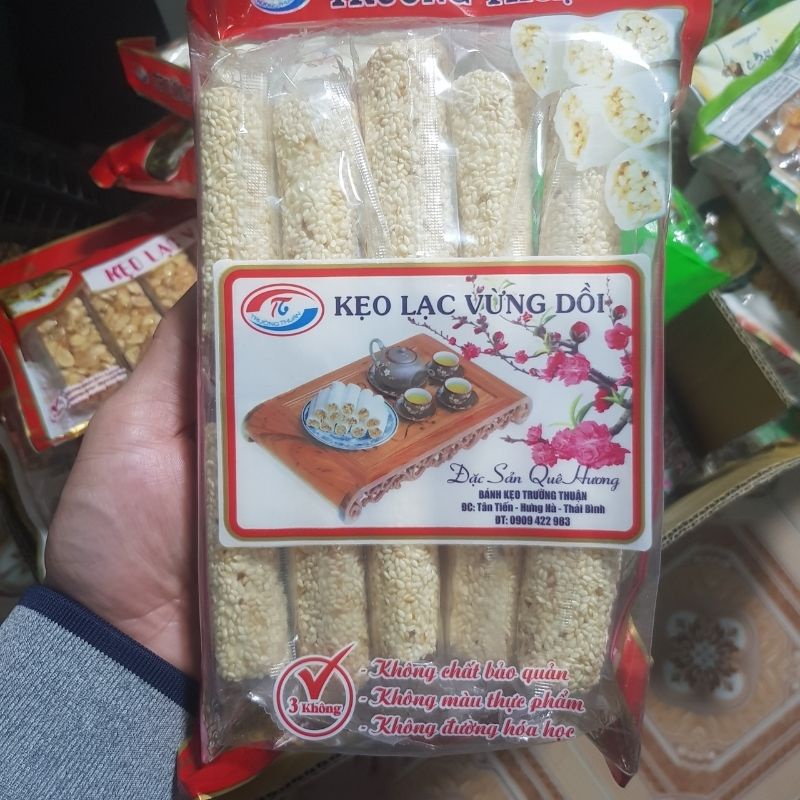 Kẹo Lạc Vừng Dồi, Kẹo Lạc, Kẹo Vừng truyền thống đặc biệt thơm ngon gói 250gr,/10 cái