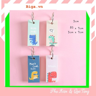 Flashcard thẻ học từ vựng tiếng anh, trung,nhật hình dễ thương size nhỏ-BiBiGa