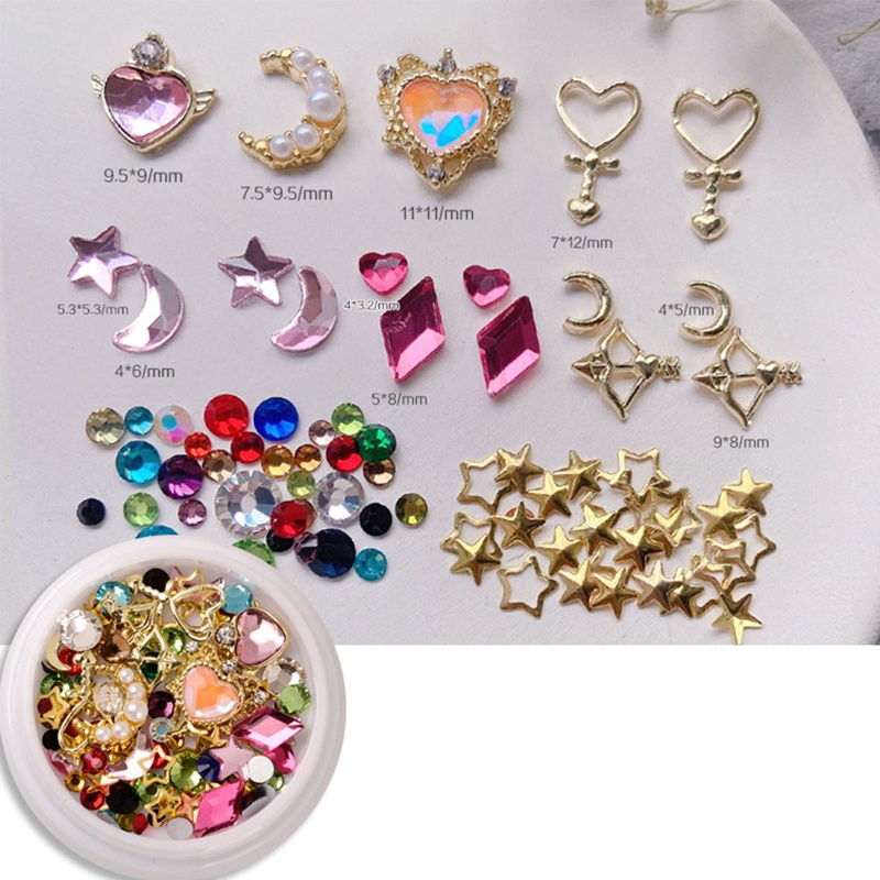Phụ Kiện Charm Hình Thủy Thủ Mặt Trăng Đính Đá Trang Trí Móng Tay