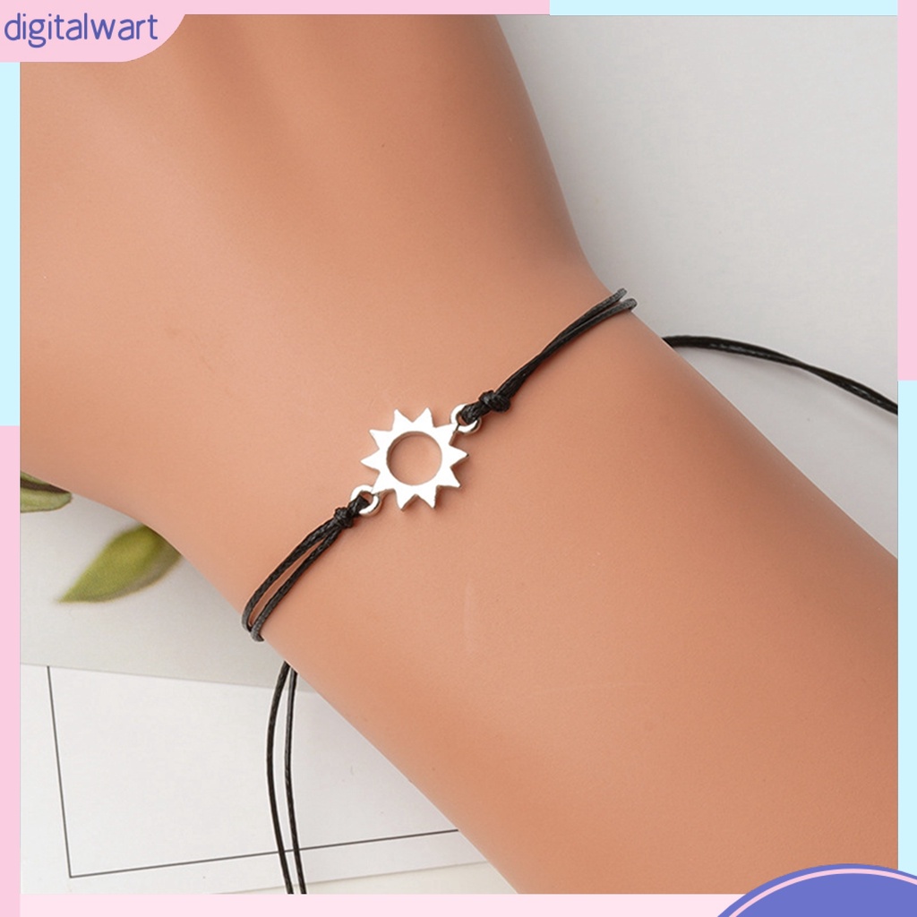 Set 2 vòng tay tình bạn mặt trăng và mặt trời có thể điều chỉnh được