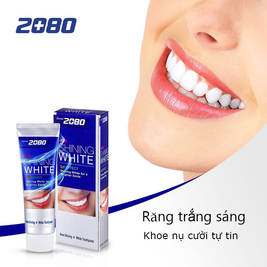 Kem đánh răng cao cao cấp làm trắng răng chuyên biệt 2080 SHINING WHITE 3D EFFECT 100g - Hàn Quốc Chính Hãng