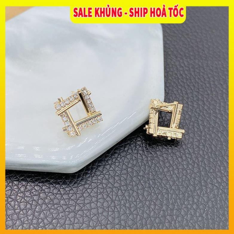 Có Video, Ảnh Thật ⚡SALE⚡ Bông tai đính đá hình thoi Hàn Quốc| Khuyên tai đẹp 2021- Wink Accessories L1AS11