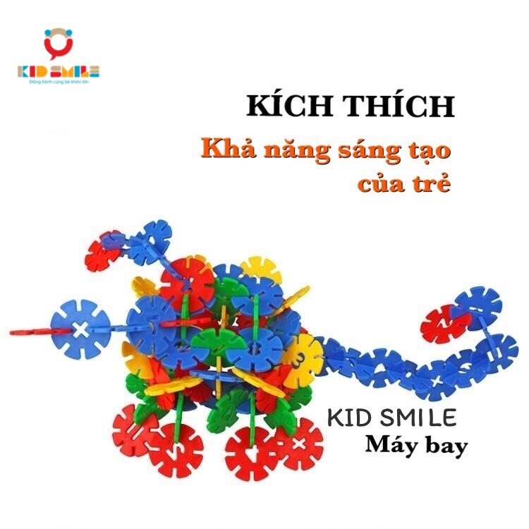 Đồ chơi xếp hình - Túi xếp hình 200 chi tiết bông hoa tuyết cho trẻ từ 3 tuổi - DOZKIDZ