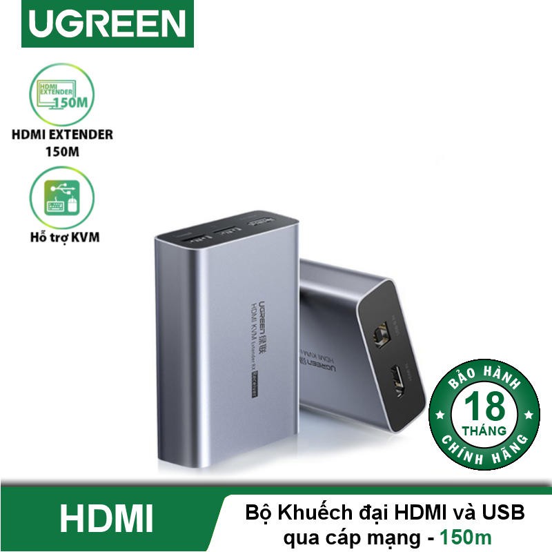 Bộ chuyển HDMI + USB sang RJ45 150M (Receiver) Ugreen 70438