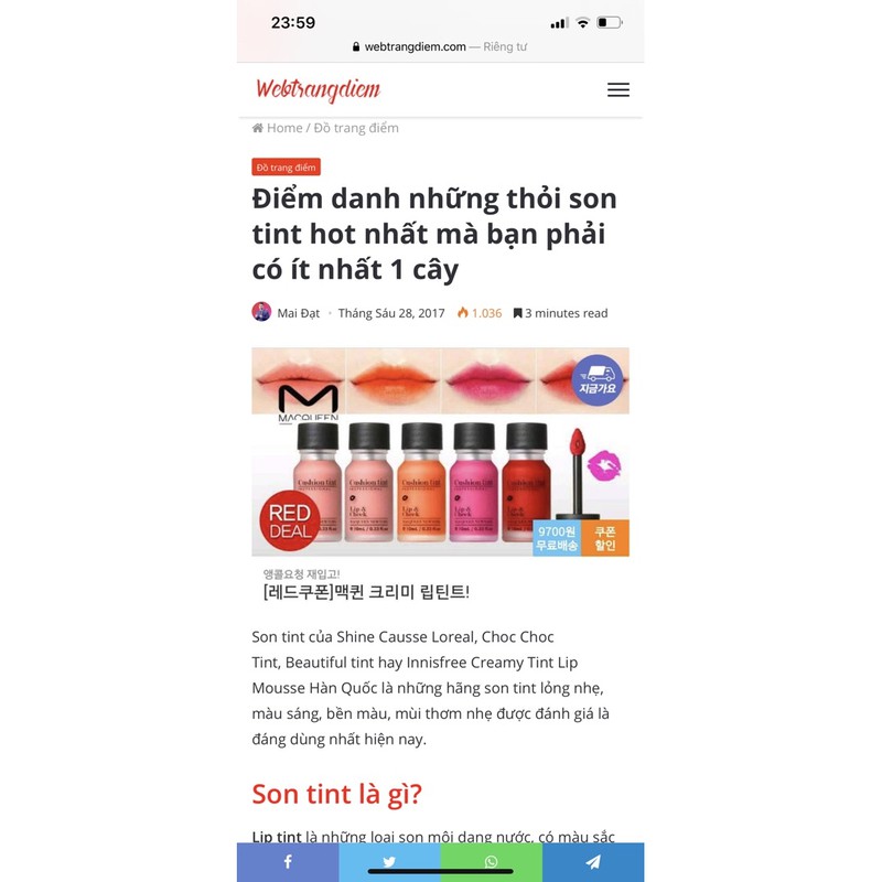 Combo 3 son tint Macqueen Hàn Quốc | BigBuy360 - bigbuy360.vn