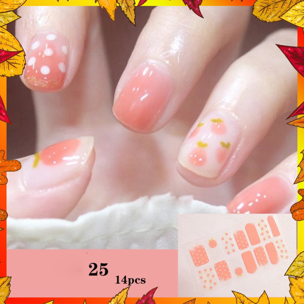 Dán móng tay moji, dán móng tay nail sticker gồm 14 móng, không thấm nước, có độ đàn hồi tốt