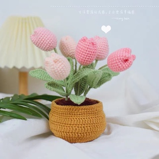 Chậu hoa len handmade