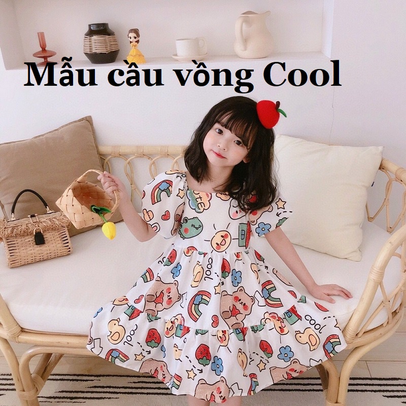 Váy bé gái sắc mầu cầu vồng và hoạt hình 8-30kg XHN566