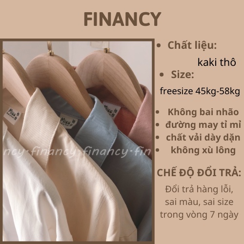 Áo sơ mi nữ tay dài form rộng kiểu Hàn Quốc màu trơn công sở đẹp FINANCY A02 | WebRaoVat - webraovat.net.vn