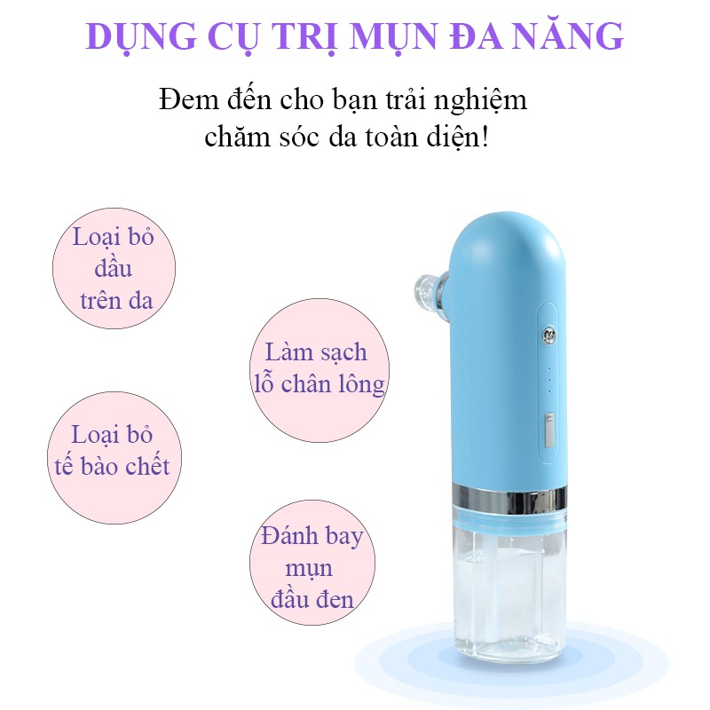 [ BH 6 Tháng] Máy Hút Mụn Đầu Đen Mini Bằng Nước Máy Chăm Sóc Da Mặt Làm Sạch Lỗ Chân Lông Da Dầu 4 Đầu Hút | BigBuy360 - bigbuy360.vn