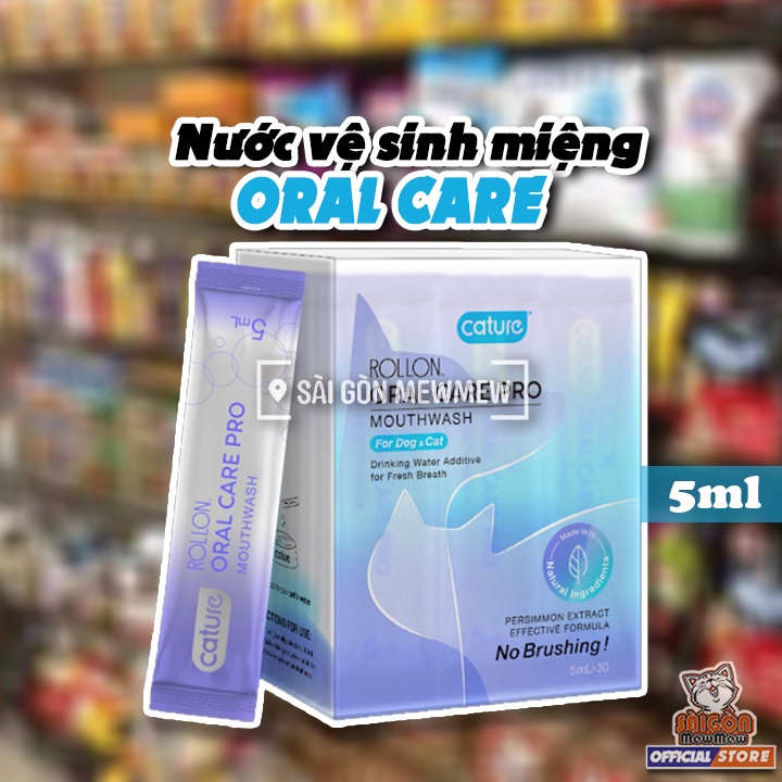 [Lẻ 1 thanh] Nước uống thơm miệng chó mèo Cature Oral Care Pro 5ml
