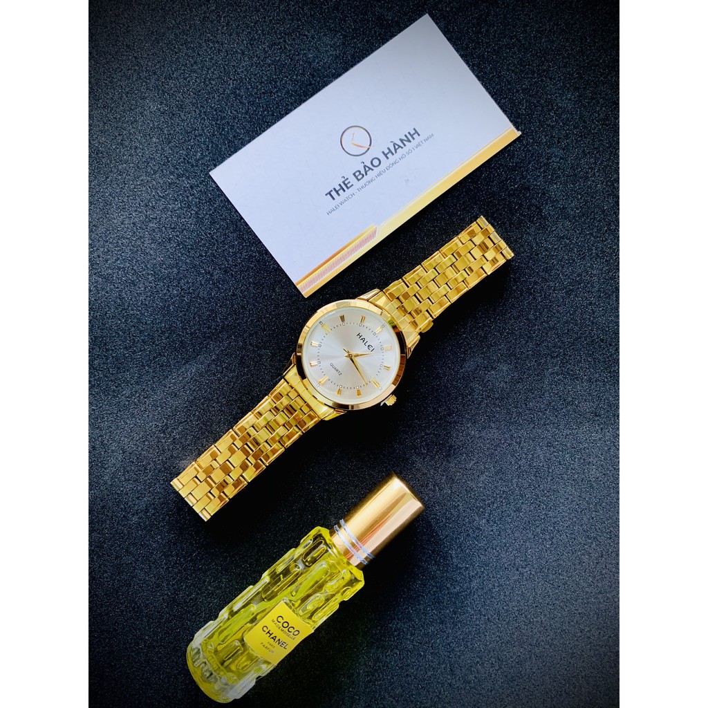 Đồng Hồ Nam HALEI WATCH Dây trắng mặt xanh, dây vàng mặt đen , dây vàng mặt trăng , Chống nước chống xước | BigBuy360 - bigbuy360.vn