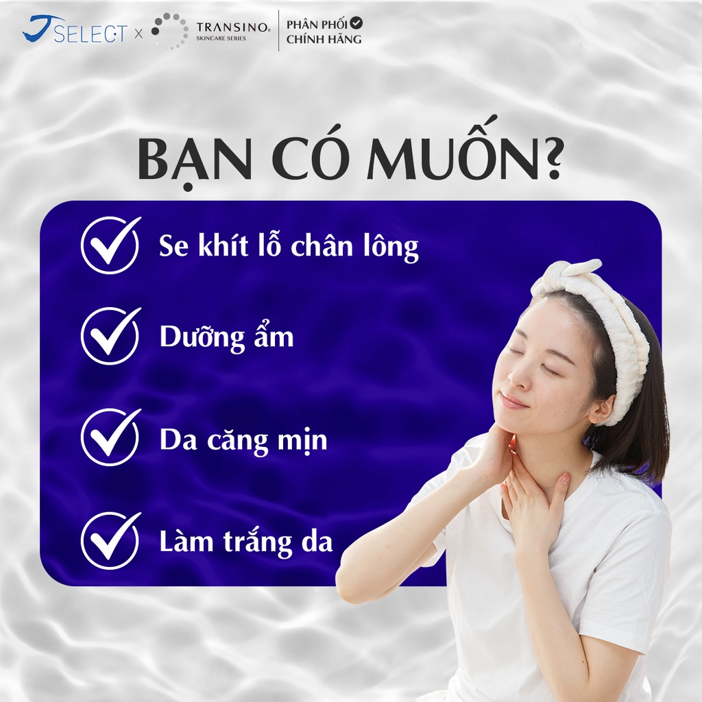 Sữa dưỡng trắng giữ ẩm giúp da căng mịn, se khít lỗ chân lông TRANSINO 100ml