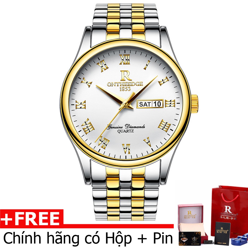 (CHÍNH HÃNG) ĐỒNG HỒ NAM ONTHEEDGE R-59 CLASSIC DÂY THÉP KHÔNG GỈ HIỆN LỊCH THỨ NGÀY