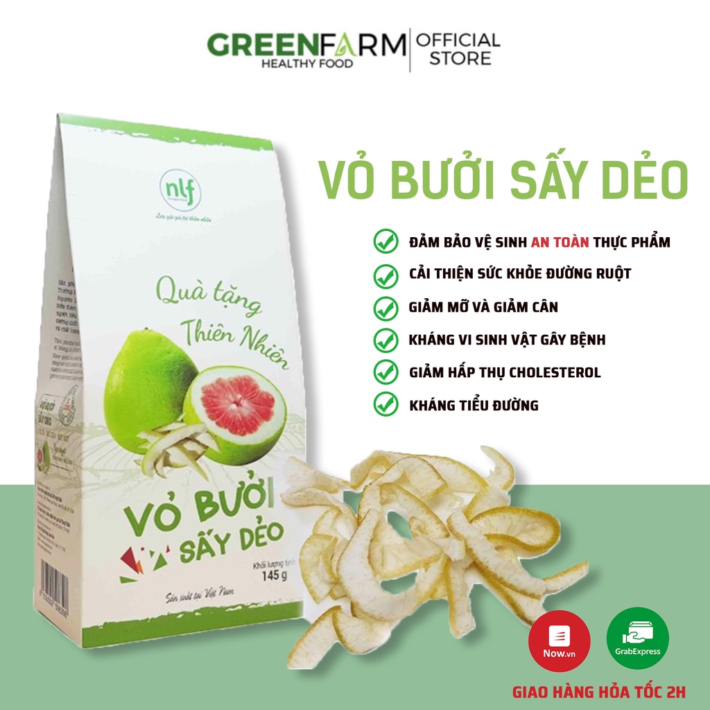 Vỏ bưởi sấy dẻo 145g Nông Lâm Food trái cây sấy dẻo ít đường giảm cân,ăn kiêng bổ sung các chất dinh dưỡng cho cơ thể