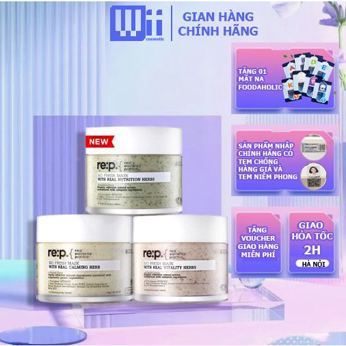 Mặt Nạ Đất Sét Hữu Cơ RE:P Bio Fresh Mask With Rep Real Herbs Cấp ẩm Phục Hồi Da 130g
