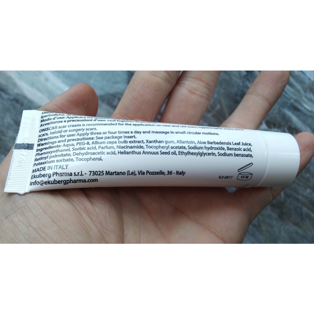 Gel hỗ trợ liền sẹo, mờ sẹo thâm Oniscar, nhập khẩu Italia, hộp 20ml
