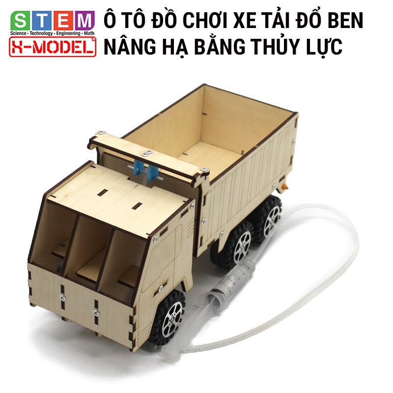 Xe ô tô đổ ben đồ chơi gỗ lắp ráp STEM trí tuệ cho bé ST48, Đồ chơi tự làm DIY X-MODEL| Giáo dục STEM, STEAM
