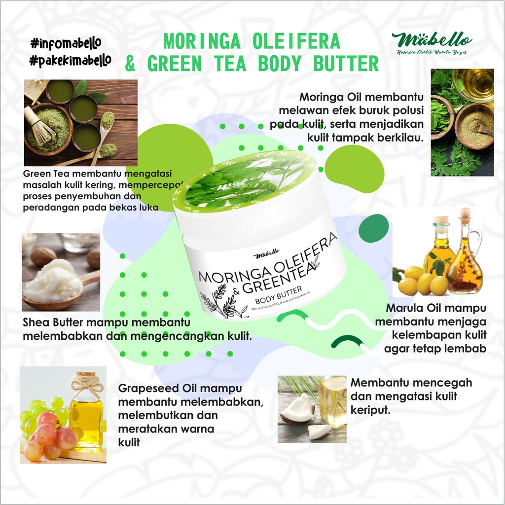 Mabello Body Butter Moringa & Greentea