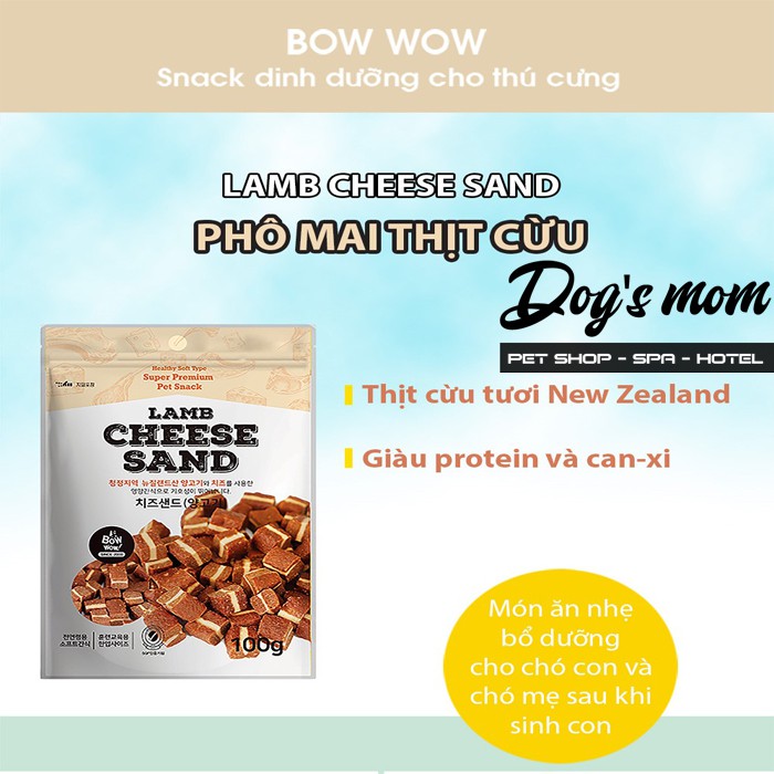 Snack phô mai thịt cừu BOW WOW 100g