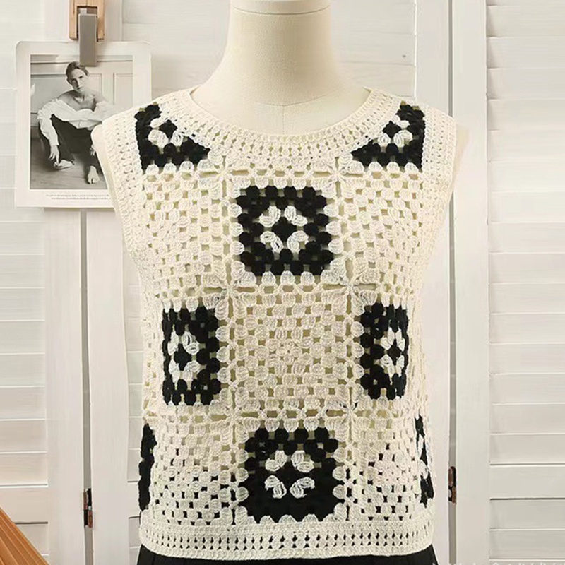 Áo Croptop Dệt Kim Sát Nách Dáng Rộng Họa Tiết Kẻ Sọc Thời Trang Cho Nữ