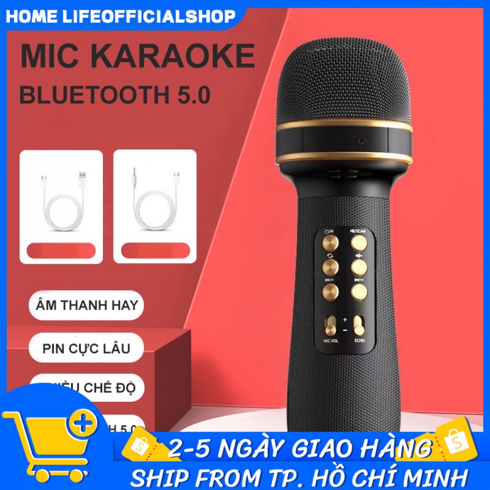 Micro Hát Karaoke WS-898 Siêu - Mic Karaoke Kiêm Loa Bluetooth Mini Hát Tại Nhà Cực Hay