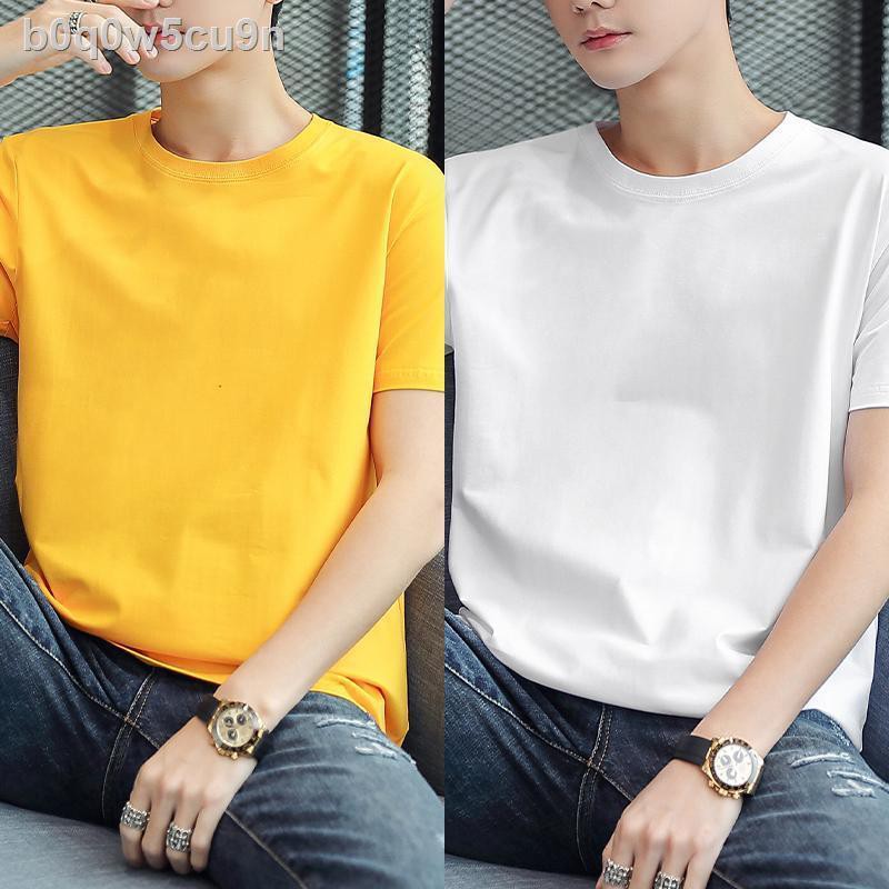 ❀❈❉Áo thun cotton nam Playboy ngắn tay 2021 trắng nửa mới mùa hè quần hợp thời trang