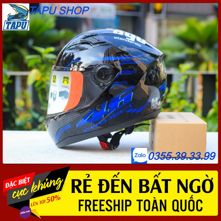 [CHÍNH HÃNG] Mũ Bảo Hiểm Fullface AGU Tem 46 2020 - AGU đen Trơn