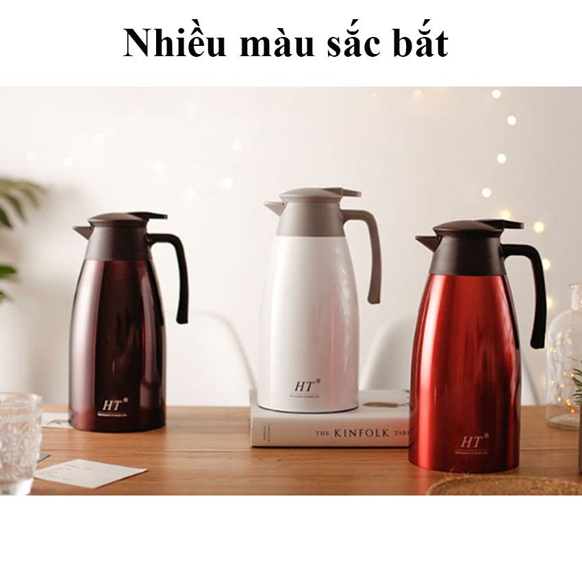 Bình Giữ Nhiệt Inox 304 Cao Cấp 2L Có Tay Cầm Tiện Dụng 2 Lớp Cách Nhiệt Giữ NóngTừ 6-8h Giữ Lạnh 24h Dùng pha trà, cafe