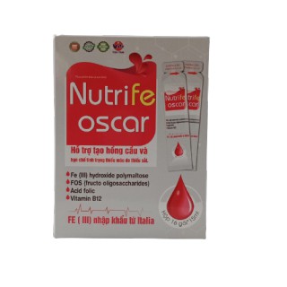 Sắt nước Nutrife Oscar - Hỗ trợ tạo hồng cầu và hạn chế tình trạng thiếu máu do thiếu sắt (Hộp 16 gói)