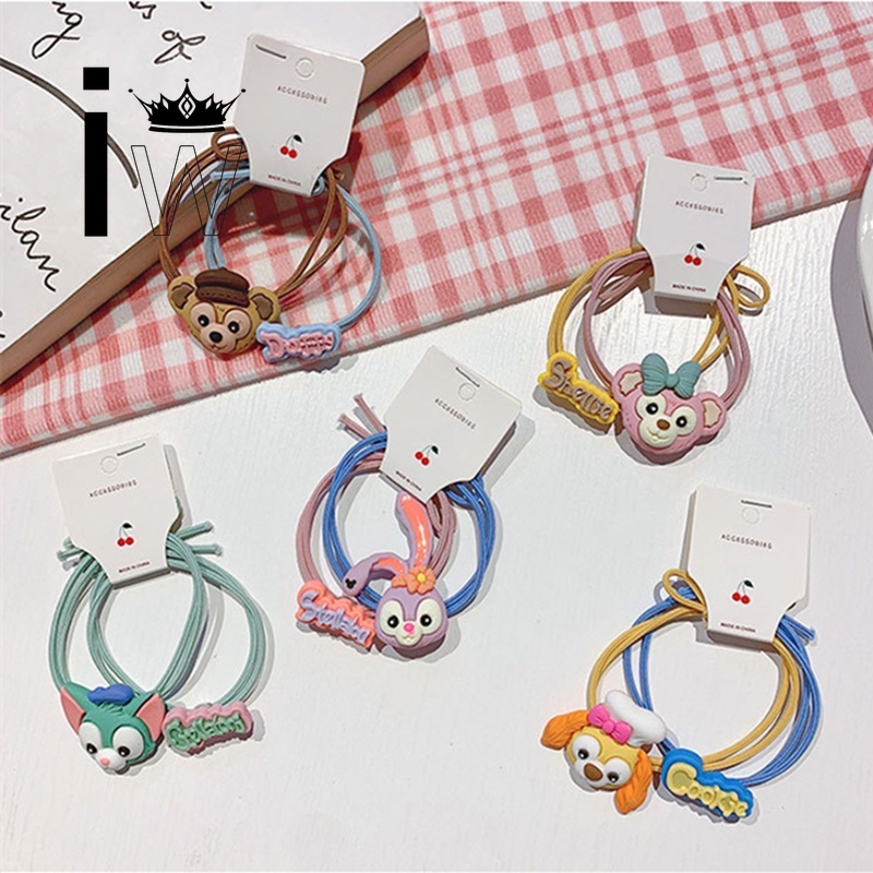 Set 2 dây cột tóc hình thú hoạt hình dễ thương cho nữ