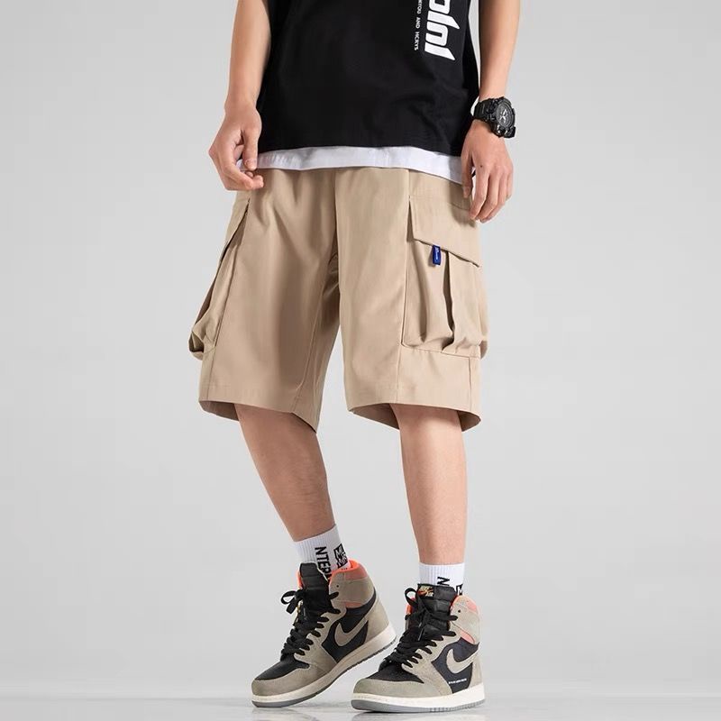 Quần sọt nam Bigsize Quần short đùi nam kaki ngố có túi cạp chun lưng thun mỏng Thời Trang kiểu trẻ trung Hàn Quốc đẹp cao cấp，cho người mập béo