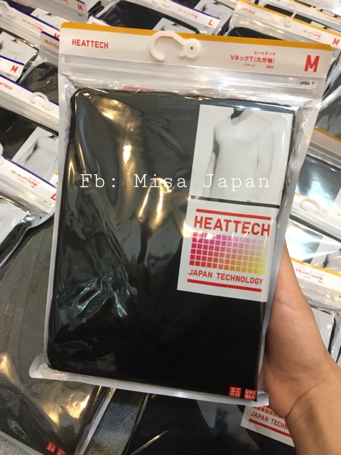 Áo giữ nhiệt nam cổ tim Heattech