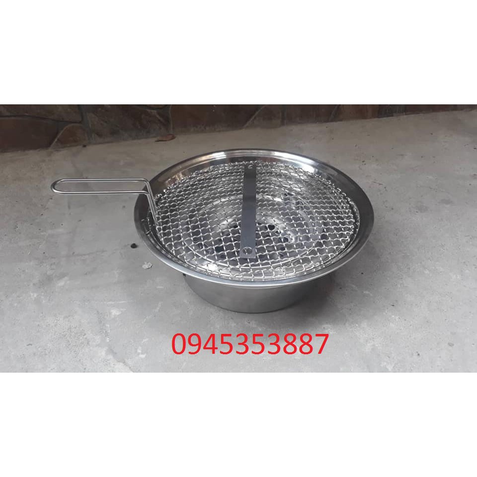 Lò nướng than hoa inox đặt âm bàn giá bình dân cho quán lẩu nướng ngoài trời vỉ hè