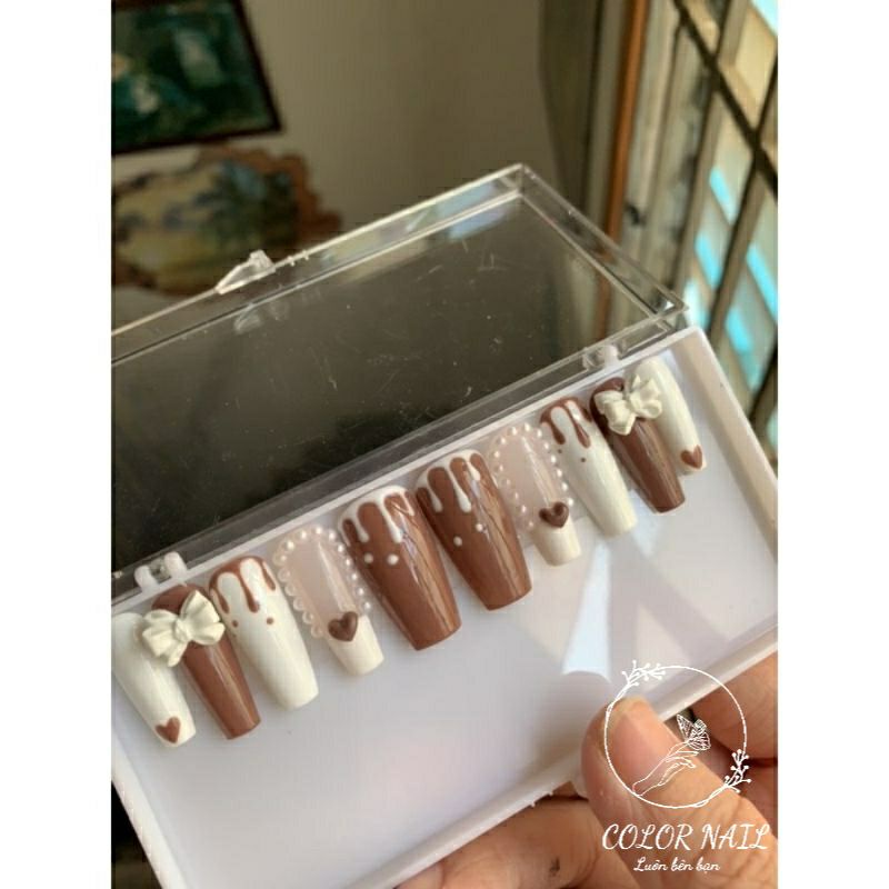 Nail box - Móng up thiết kế : Nơ tim