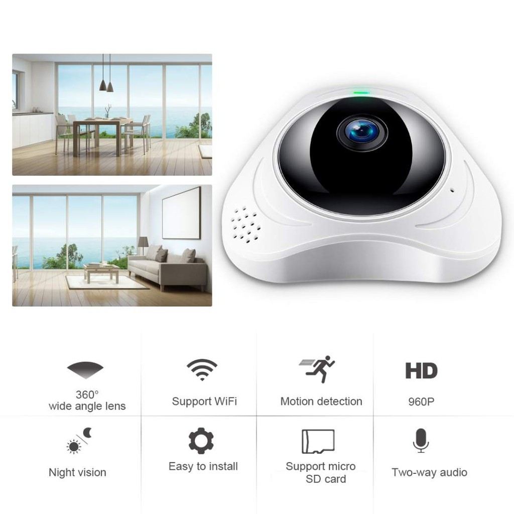 Camera yoosee 360 VR HD 960P Mini quan sát mọi góc nhìn+ thẻ nhớ chuyên dụng camera 32gb