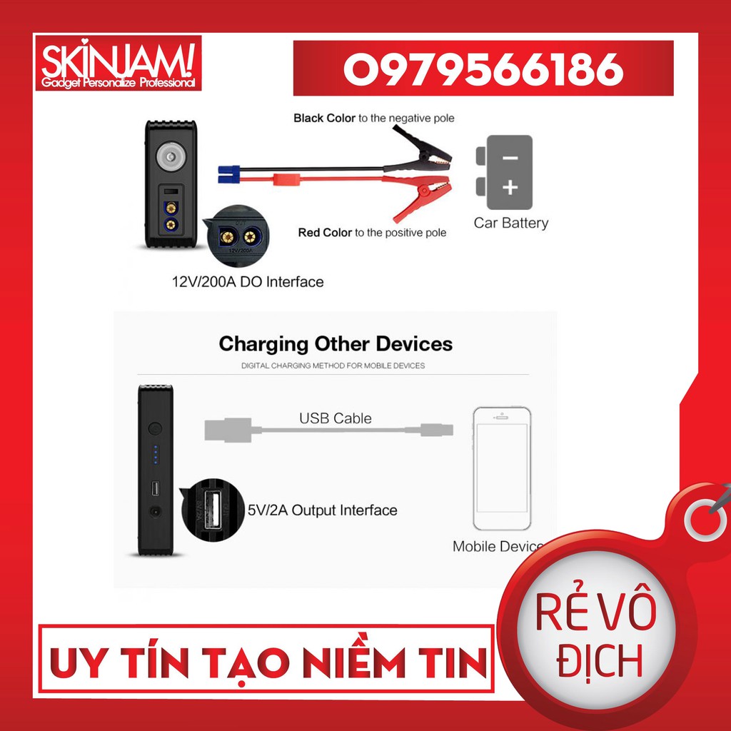 Bộ Pin Kích Bình Ắc Quy Yoobao C12 Kiêm Pin Sạc Dự Phòng