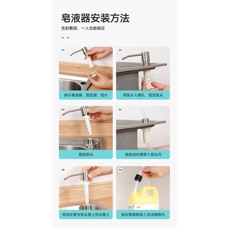 Bộ Vòi Bơm Hút Nước Rửa Bát, Hút Nước Rửa Chén Tiện dụng, Ống Dẫn Silicon Dài 1,2m BIGCITYBUY Chính Hãng