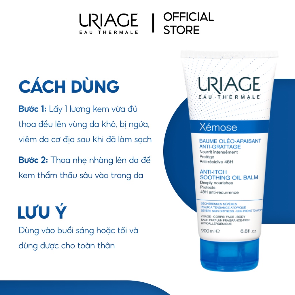 Dầu sáp dưỡng ẩm cho da khô, chàm URIAGE XÉMOSE BAUME OLEO-APAIS ANTIGR 200ml