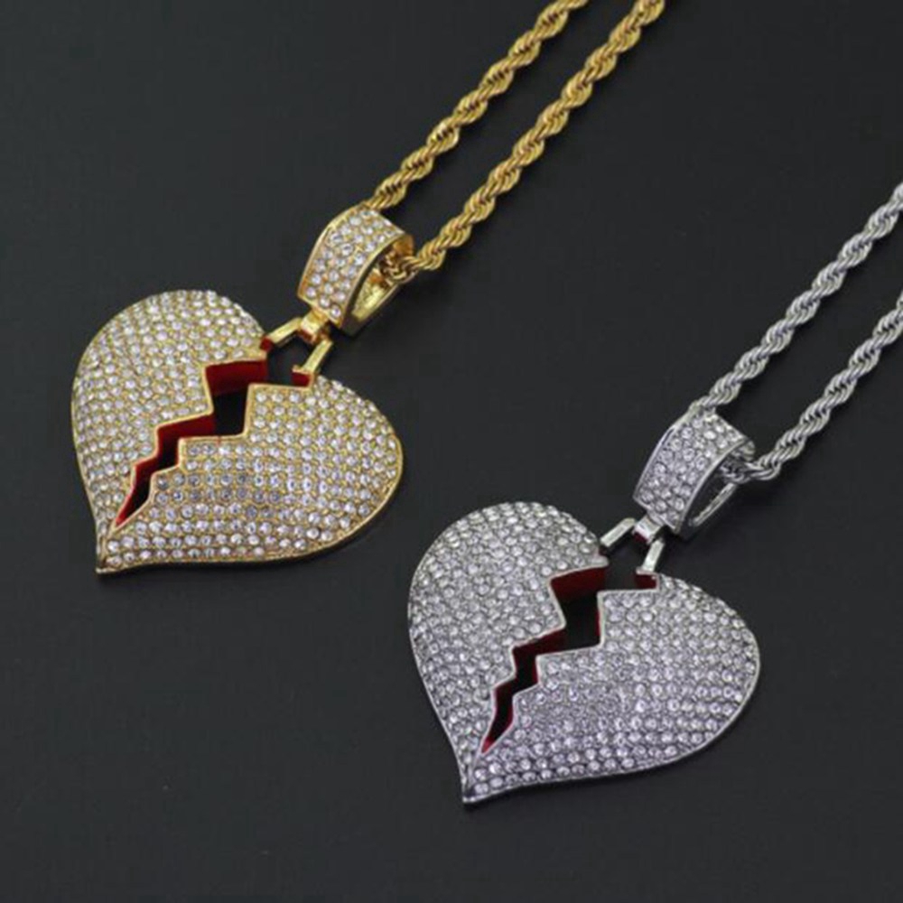 Personality Broken Heart New Men And Women Couples Pendant, Hip Hop Necklace, Alloy Model