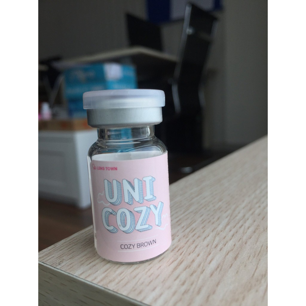 Lens mắt Hàn Quốc UNI COZY- NÂU-XÁM (Độ cận từ 0-8)