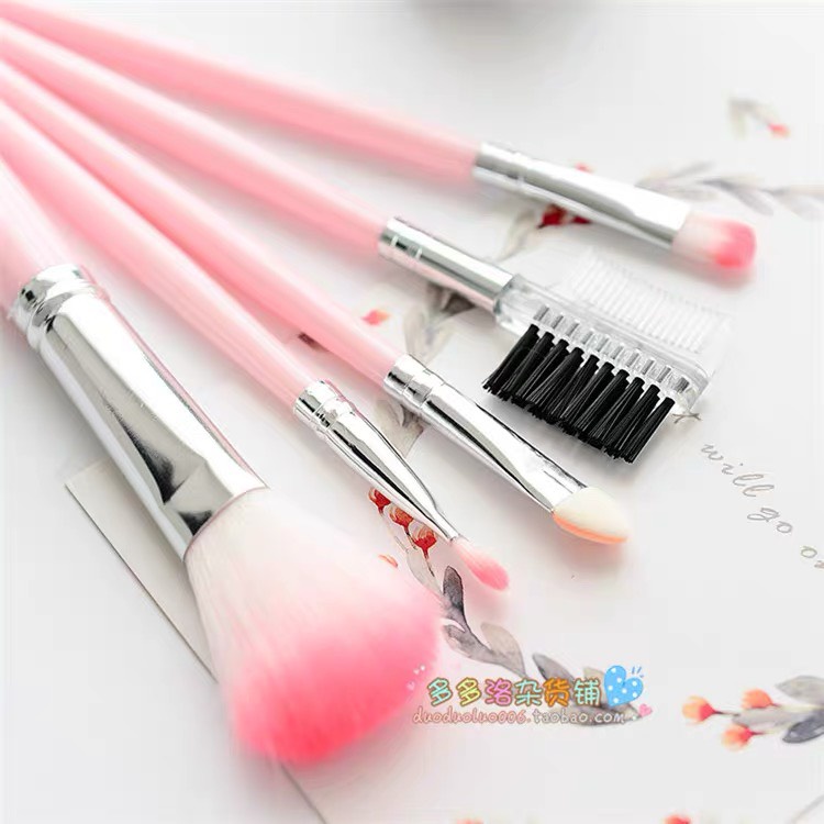 Cọ trang điểm cho người mới bắt đầu, bộ cọ makeup 5 món màu hồng MINIGIRL D10