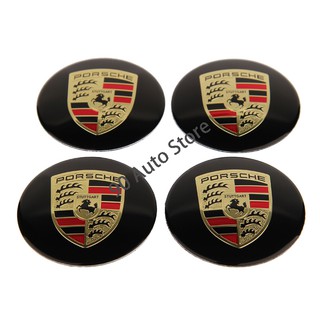 4 Cái / bộ 56 Mm Bánh Xe Ô Tô Trung Tâm Trung Tâm Nắp Miếng Dán Tự Động Lốp Quốc Huy Huy Hiệu Decal Cho Porsche Panamera Cayenne Macan 718 911 Taycan