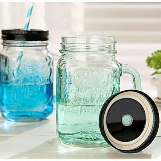 Ly quai thủy tinh vuông nhiêu màu cute chữ nổi 450ml