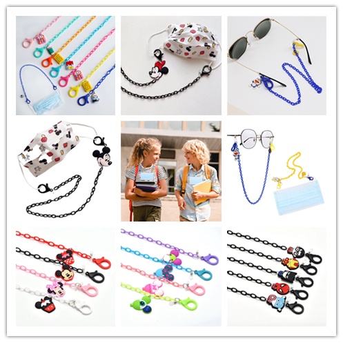 Cod Qipin Dây Đeo Khẩu Trang Acrylic Kiểu Hoạt Hình Chống Thất Lạc Hình Người Nhện Cho Trẻ Em