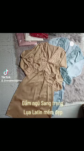 Đầm ngủ gợi cảm sexy Babydoll chất Lụa Latin phối ren 2 tầng Đồ ngủ nữ cao cấp | BigBuy360 - bigbuy360.vn