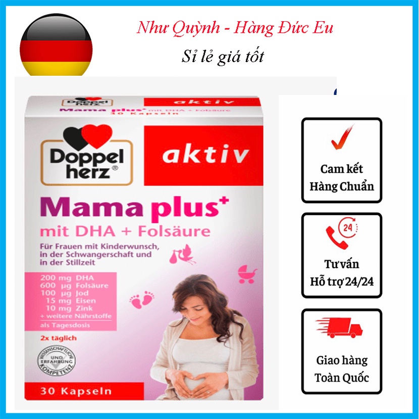 vitamin tổng hợp cho bà bầu Doppelherz Mama plus -nội địa Đức
