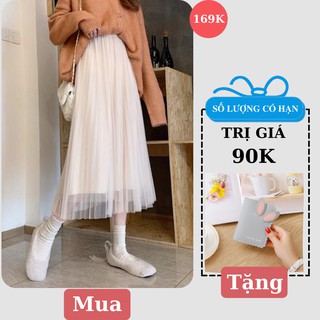 Váy Voan Công Chúa Màu Nude Hàng VN Xuất Xưởng Loại 3 FreeShip,Chân Váy Voan Dài Hàng Giá rẻ Mới Có Ảnh Thật Kèm Video
